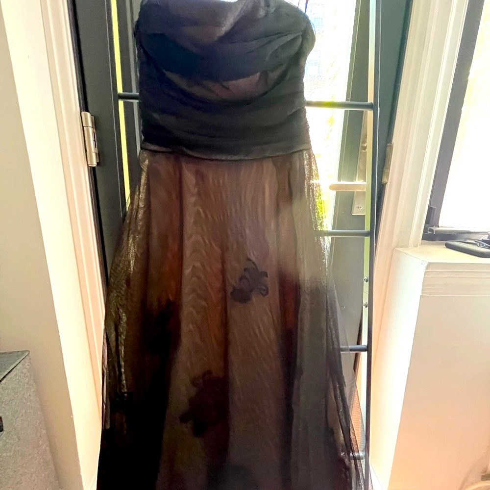 BCBGMaxAzria Black and Brown Strapless Gown - Picture 2 of 8